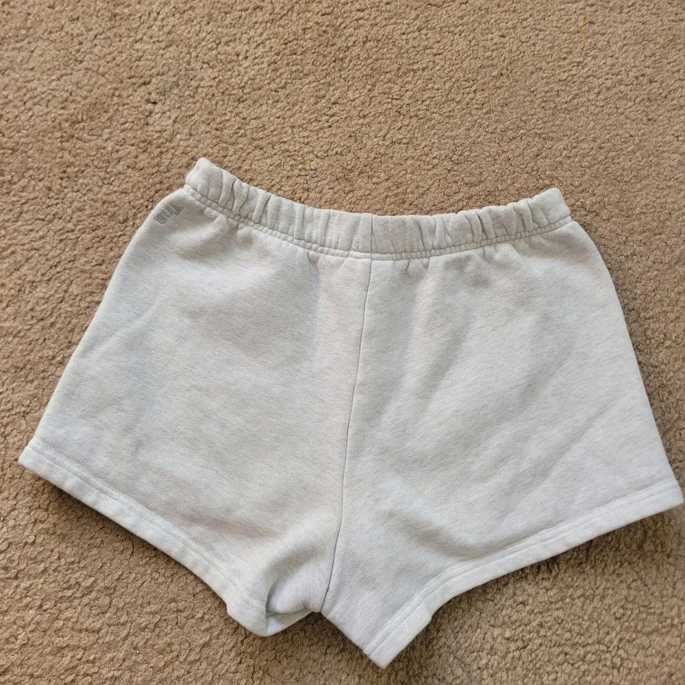 Tna Women XS Cozy Fleece Perfect Sweat Shorts Heather Grey Elastic Waist Relaxed